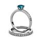 3 - Salana Classic London Blue Topaz and Diamond Bridal Set Ring 