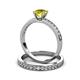 3 - Salana Classic Yellow and White Diamond Bridal Set Ring 