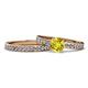 Salana Classic Yellow and White Diamond Bridal Set Ring 