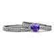 1 - Salana Classic Iolite and Diamond Bridal Set Ring 