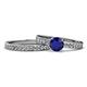 Salana Classic Blue Sapphire and Diamond Bridal Set Ring 