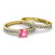 2 - Salana Classic Pink Tourmaline and Diamond Bridal Set Ring 