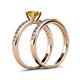 4 - Salana Classic Citrine and Diamond Bridal Set Ring 