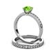 3 - Salana Classic Peridot and Diamond Bridal Set Ring 