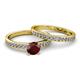 2 - Salana Classic Red Garnet and Diamond Bridal Set Ring 