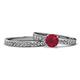 Salana Classic Ruby and Diamond Bridal Set Ring 
