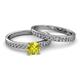 2 - Salana Classic Yellow and White Diamond Bridal Set Ring 