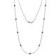 1 - Adia (9 Stn/2.7mm) Blue Diamond on Cable Necklace 