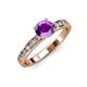 3 - Salana Classic Amethyst and Diamond Engagement Ring 