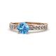 1 - Salana Classic Blue Topaz and Diamond Engagement Ring 