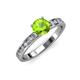 3 - Salana Classic Peridot and Diamond Engagement Ring 