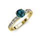 3 - Salana Classic Blue and White Diamond Engagement Ring 