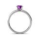 4 - Salana Classic Amethyst and Diamond Engagement Ring 