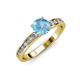 3 - Salana Classic Blue Topaz and Diamond Engagement Ring 