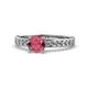 Salana Classic Rhodolite Garnet and Diamond Engagement Ring 