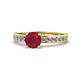1 - Salana Classic Ruby and Diamond Engagement Ring 