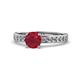 1 - Salana Classic Ruby and Diamond Engagement Ring 