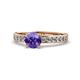 Salana Classic Iolite and Diamond Engagement Ring Iolite and Diamond Womens Engagement Ring ctw K Rose Gold