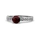 Salana Classic Red Garnet and Diamond Engagement Ring Red Garnet and Diamond Womens Engagement Ring ctw K White Gold