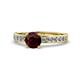 Salana Classic Red Garnet and Diamond Engagement Ring Red Garnet and Diamond Womens Engagement Ring ctw K Yellow Gold