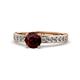 Salana Classic Red Garnet and Diamond Engagement Ring Red Garnet and Diamond Womens Engagement Ring ctw K Rose Gold