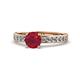 Salana Classic Ruby and Diamond Engagement Ring Ruby and Diamond Womens Engagement Ring ctw K Rose Gold