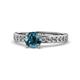 1 - Salana Classic Blue and White Diamond Engagement Ring 