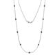 1 - Adia (9 Stn/3.4mm) Blue Diamond on Cable Necklace 