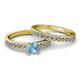 2 - Salana Classic Aquamarine and Diamond Bridal Set Ring 