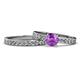 Salana Classic Amethyst and Diamond Bridal Set Ring 