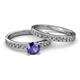 2 - Salana Classic Iolite and Diamond Bridal Set Ring 