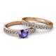 2 - Salana Classic Iolite and Diamond Bridal Set Ring 