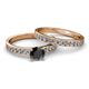2 - Salana Classic Black and White Diamond Bridal Set Ring 