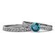 1 - Salana Classic London Blue Topaz and Diamond Bridal Set Ring 