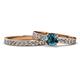 1 - Salana Classic Blue and White Diamond Bridal Set Ring 