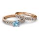 2 - Salana Classic Aquamarine and Diamond Bridal Set Ring 