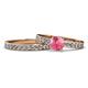 Salana Classic Pink Tourmaline and Diamond Bridal Set Ring 