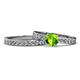 Salana Classic Peridot and Diamond Bridal Set Ring 