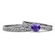 1 - Salana Classic Iolite and Diamond Bridal Set Ring 