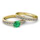 2 - Salana Classic Emerald and Diamond Bridal Set Ring 