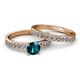 2 - Salana Classic Blue and White Diamond Bridal Set Ring 