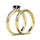 4 - Salana Classic Blue Sapphire and Diamond Bridal Set Ring 