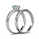4 - Salana Classic Aquamarine and Diamond Bridal Set Ring 