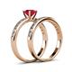 4 - Salana Classic Ruby and Diamond Bridal Set Ring 