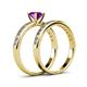 4 - Salana Classic Amethyst and Diamond Bridal Set Ring 