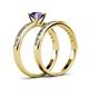 4 - Salana Classic Iolite and Diamond Bridal Set Ring 