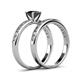 4 - Salana Classic Black and White Diamond Bridal Set Ring 