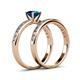 4 - Salana Classic Blue and White Diamond Bridal Set Ring 