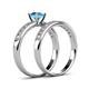 4 - Ronia Classic Blue Topaz and Diamond Bridal Set Ring 