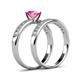 4 - Ronia Classic Pink Sapphire and Diamond Bridal Set Ring 